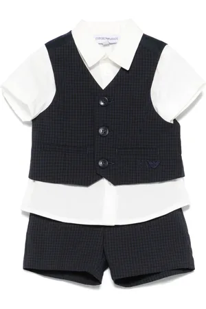 Emporio Armani Mini-check shorts set