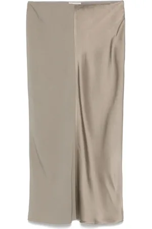 Ami Satin midi skirt