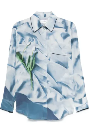 Victoria Beckham Flowers satin pyjama shirt