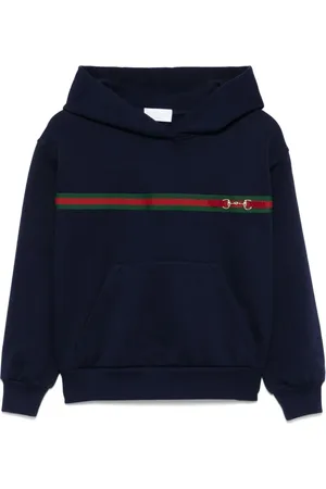 Gucci Web-stripe cotton hoodie