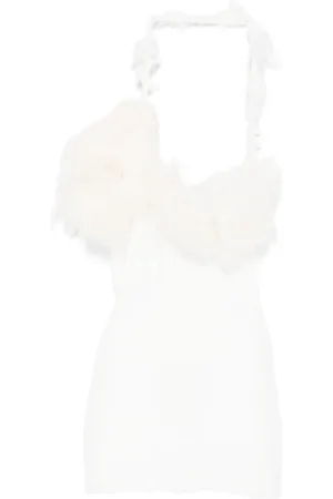 LOULOU Faux-fur detailed mini dress