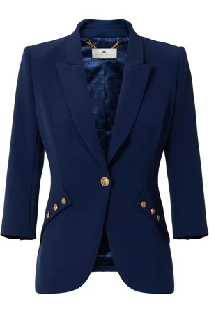 Elisabetta Franchi Logo-buttons crepe blazer
