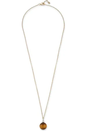 Mateo 14kt yellow tiger eye and diamond pendant necklace