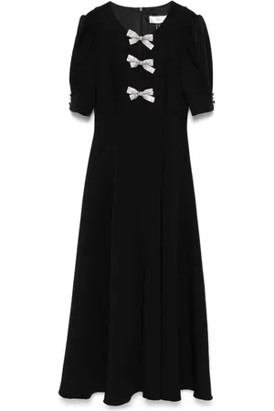 NISSA Bow-appliqué maxi dress