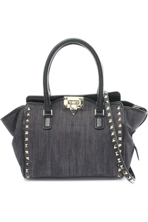 VALENTINO GARAVANI 2010s Rockstud denim two-way handbag