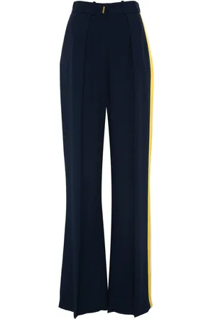 Elisabetta Franchi Crepe-satin stripe-detailing trousers
