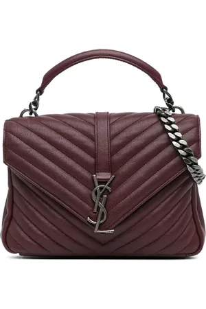Saint Laurent 2016 Medium Monogram Chevron Sheepskin College Bag satchel