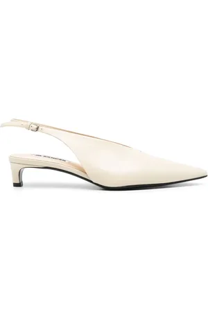 Jil Sander 40mm leather slingback pumps