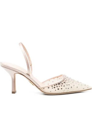 RODO 75mm rhinestone-embellished slingback pumps