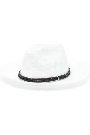 Brunello Cucinelli Leather band-embellished fedora