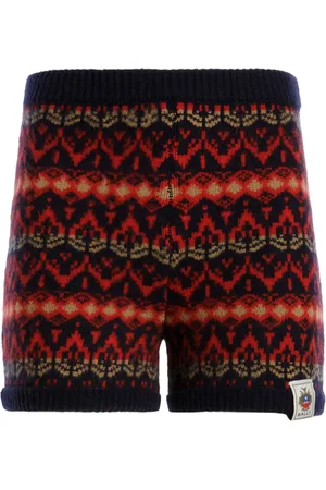 Bally Patterned intarsia-knit wool shorts