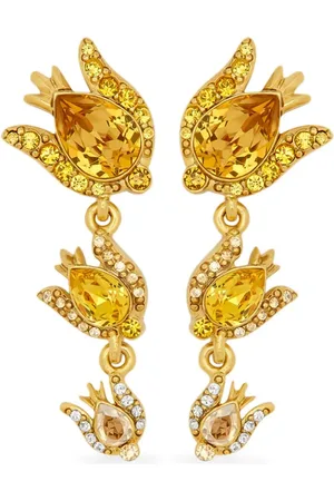 Oscar de la Renta Crystal Rose drop earrings