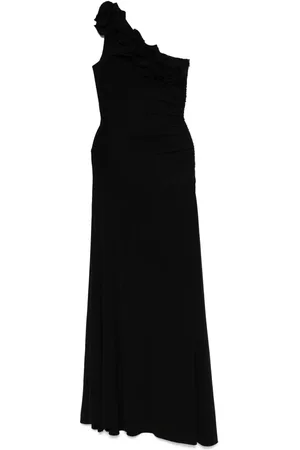 NISSA Floral-appliqué maxi dress