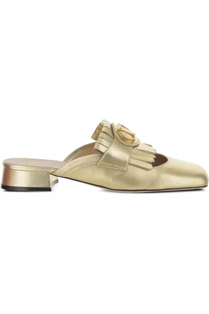 VALENTINO GARAVANI Logo-plaque leather mules