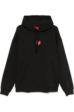 HUGO BOSS Heart-print cotton hoodie