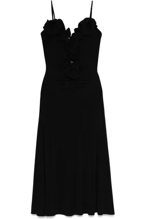 NISSA Floral-appliqué midi dress