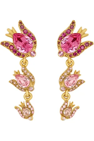Oscar de la Renta Crystal Rose drop earrings