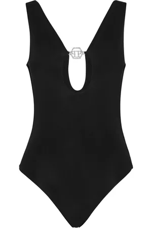 Philipp Plein Logo-plaque swimsuit