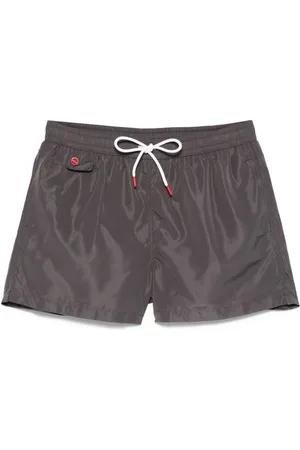 Kiton Logo-embroidered swim shorts