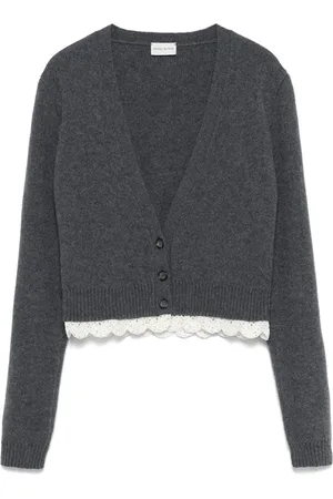 MAGDA BUTRYM Lace-trim cashmere cardigan
