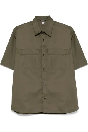 C.P. Company Logo-patch cotton shirt
