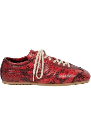 DRIES VAN NOTEN Snakeskin-effect leather sneakers
