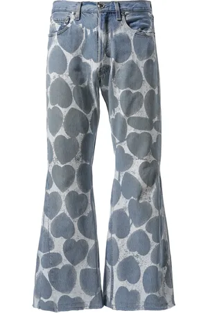 READYMADE Heart-print bootcut jeans