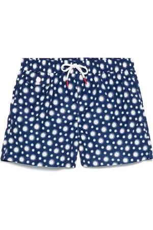 Kiton Swirl-print swim shorts