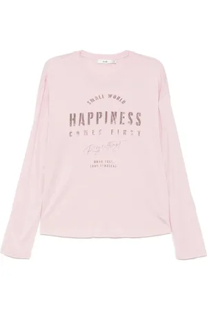 B+AB Slogan-print long-sleeves T-shirt
