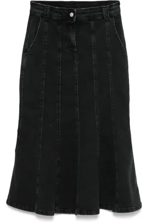 Twin-Set Pleated denim skirt
