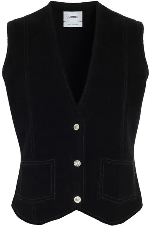Barrie Suede-effect sleeveless jacket