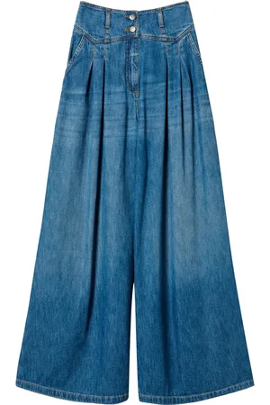 Twin-Set Pleated wide-leg jeans