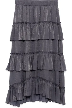 B+AB Tiered ruffle midi skirt