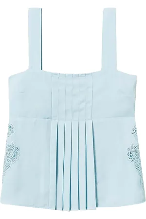 Twin-Set Embroidery pleated twill top