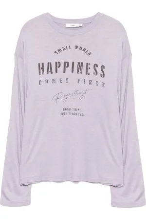 B+AB Slogan-print long-sleeves T-shirt