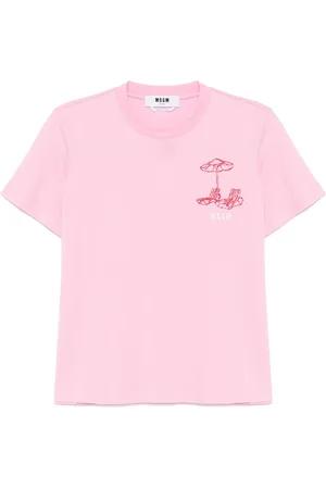 Msgm Logo-embroidered T-shirt