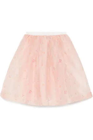 BONPOINT Tulle with floral motifs pois skirt