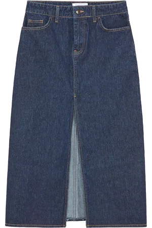 16Arlington Ille front-slit denim midi skirt