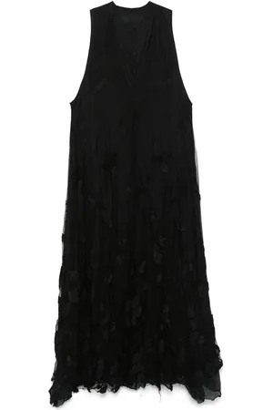 MARC LE BIHAN Tulle-overlay midi dress