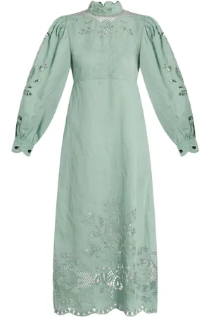 Farm Rio Embroidered midi dress