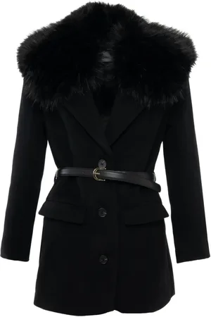 Self-Portrait Faux fur-collar jacket