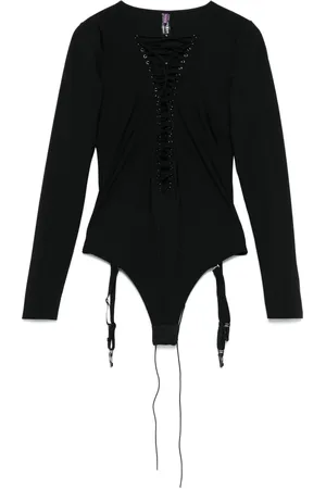 MAISON CLOSE Suspenders-detail bodysuit