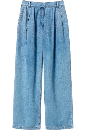 Twin-Set Pleat-detail wide-leg jeans