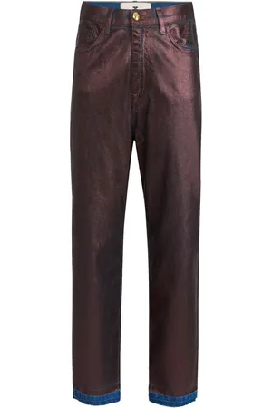 Elisabetta Franchi Laminated cotton jeans