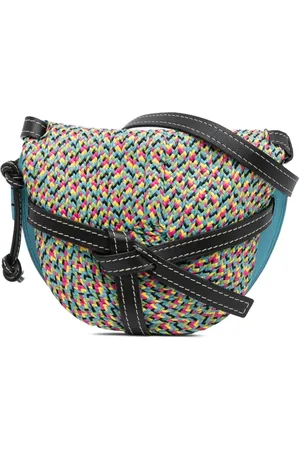 Loewe 2018 Small Raffia and Calfskin Gate crossbody bag