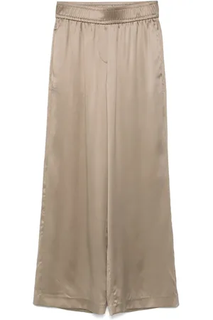 Brunello Cucinelli Satin-finish wide-leg trousers