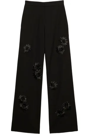 Msgm Floral-embroidered trousers