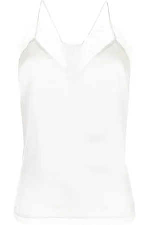 IRO Lace-trimmed silk top