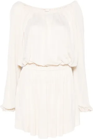 Saint Laurent Gathered jersey mini dress