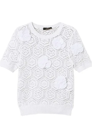 Twin-Set Organza-flowers knitted top